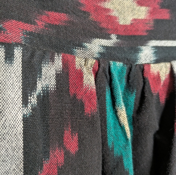 Tree of Life Black and Multicolor Patterned High Low Skirt - Picture 3 of 8